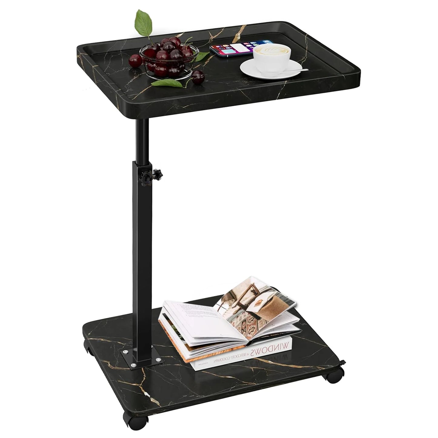 Wooden Sofa Corner Table C Shape Lifting Side Laptop Desk