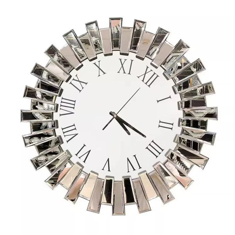 Slient Wall Clock Large Glass Wall Clock Modern Luxury Creative Hanging Clocks Living Room Aesthetic Decoration Accessories