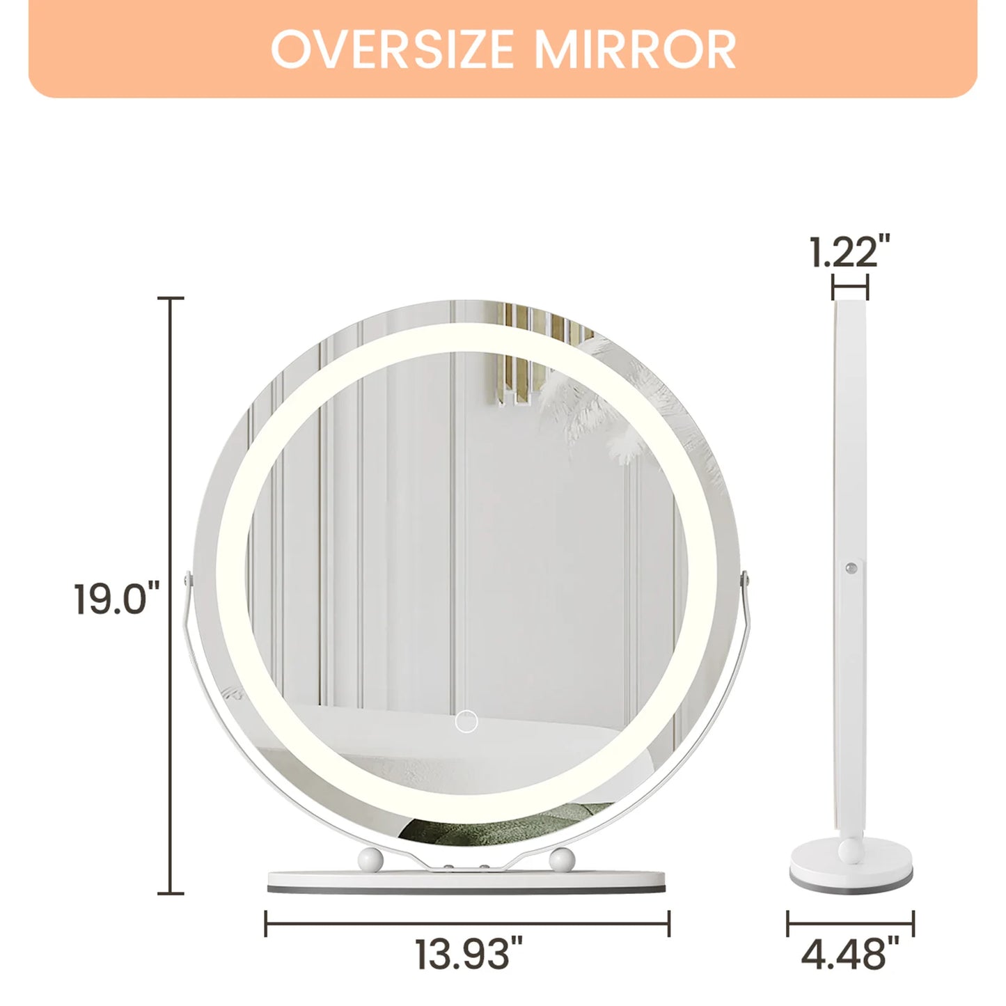 Round Vanity Mirror With LED Lights And Touch Control