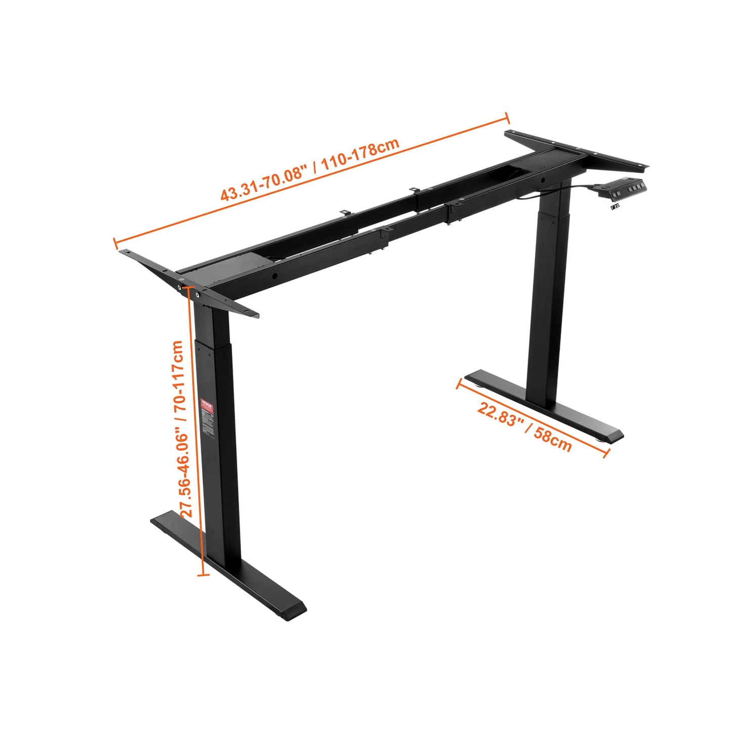 SucceBuy Standing Desk Frame Electric Stand Up Computer Desk Legs Ergonomic DIY Workstation Base for Home and Office