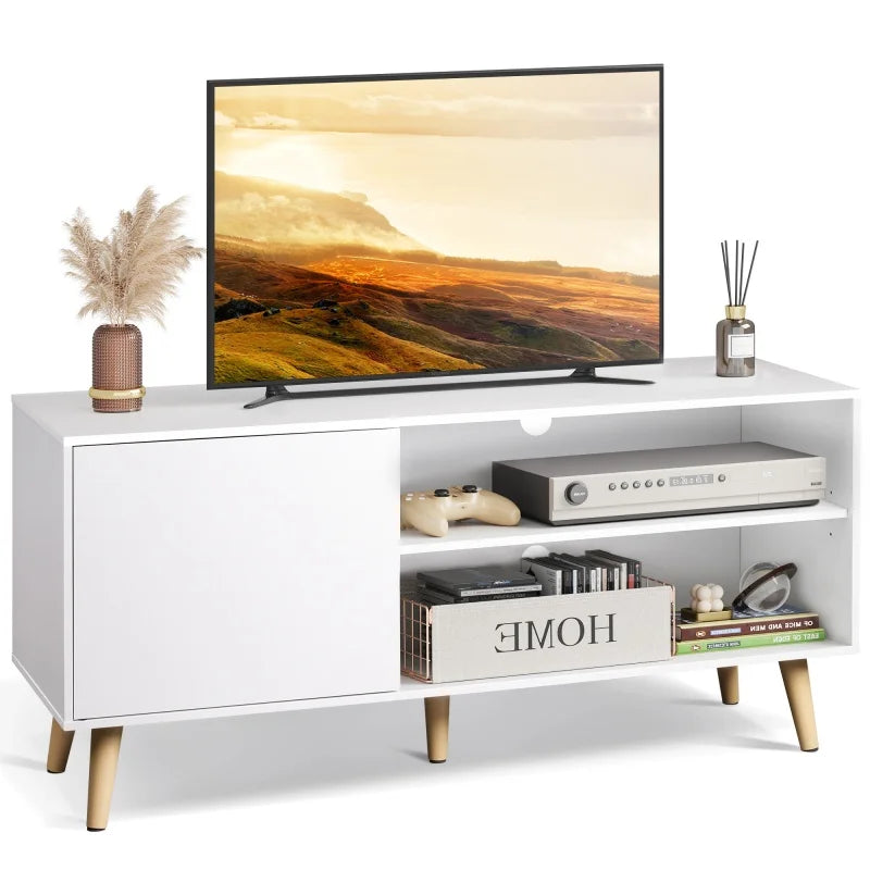 GALAXHERO TV Stand for 55 Inch TV Mid Century Modern TV Console with Storage Cabinet Entertainment Center for Living Room