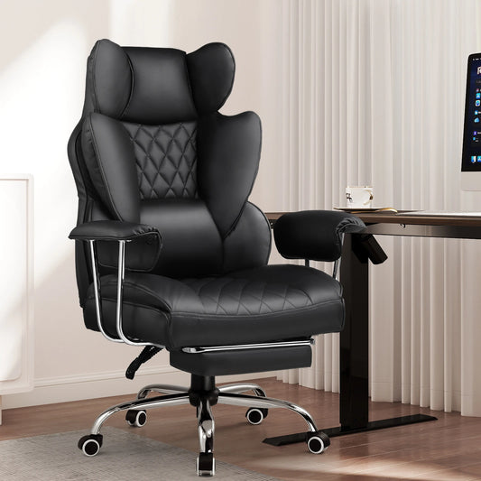 Big and Tall Gaming Chair with Pocket Spring Lumbar Support, Ergonomic Office Chair with Footrest