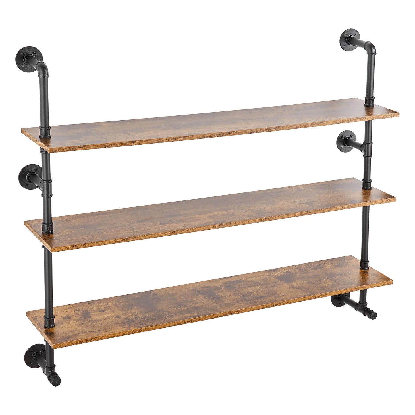 SucceBuy Industrial Pipe Shelf Wall Mount Floating Rustic Shelves