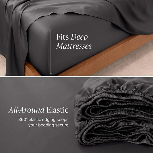 EGWCN Lyocell Fitted Sheet And Pillowcase Set UltraSoft