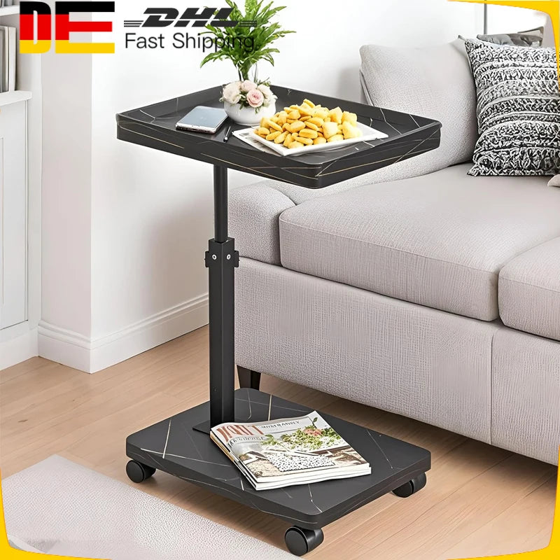 Wooden Sofa Corner Table C Shape Lifting Side Laptop Desk