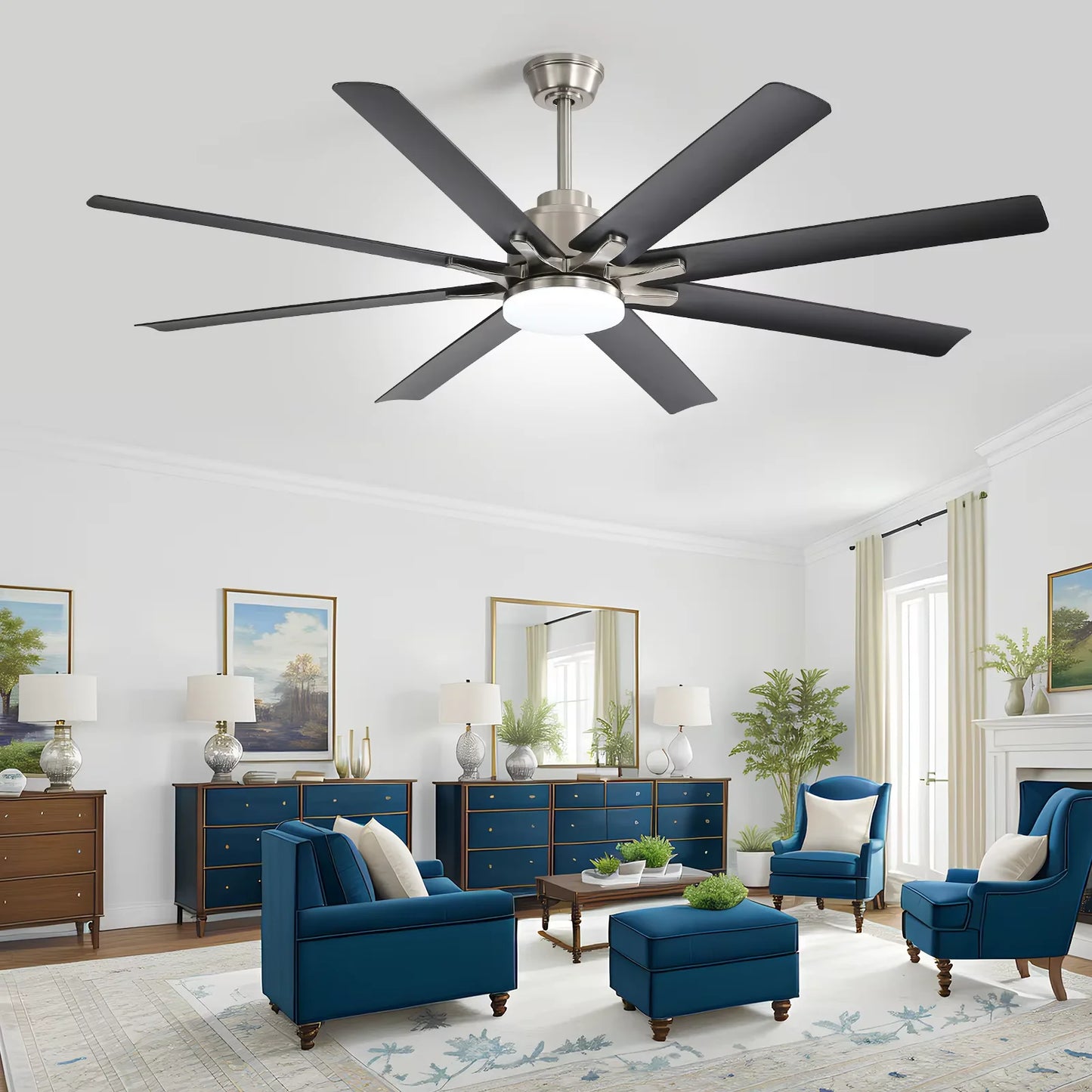 Sofucor Hot sale Modern 66-inch Ceiling fan with LED DC  with remote control for Living room Bedroom