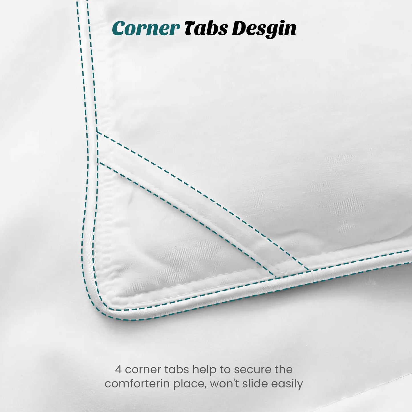 JHK All Season Comforter With Corner Tabs Bedding Set