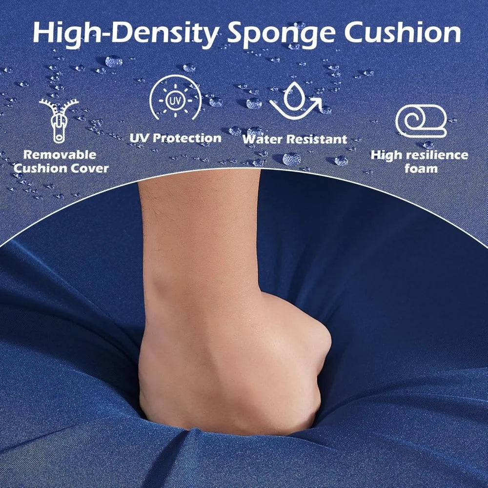 Patio Furniture Sets, 3 Pieces Wicker Outdoor Furniture - 360 Degree Swivel Rocking Chairs and Rattan Side Table for Garden,Porc