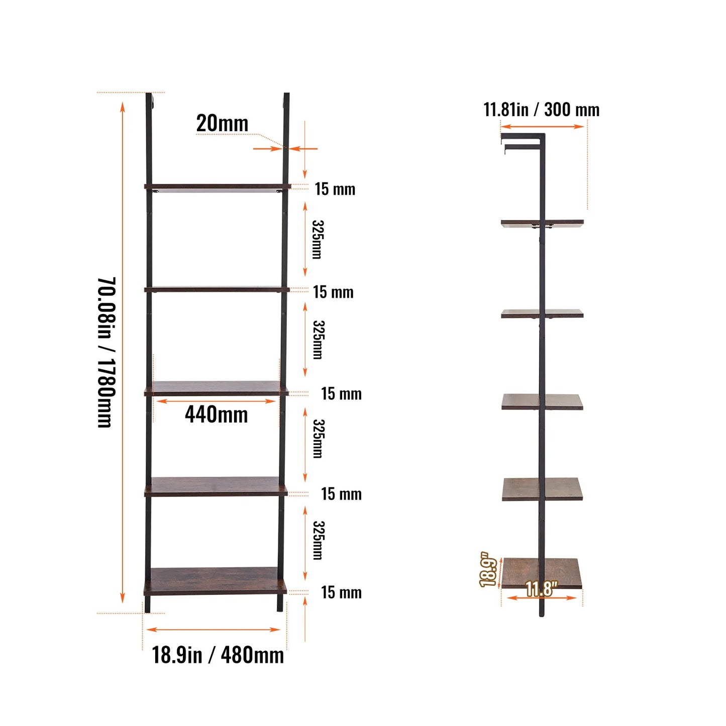 SucceBuy Industrial Pipe Shelf Wall Mount Floating Rustic Shelves