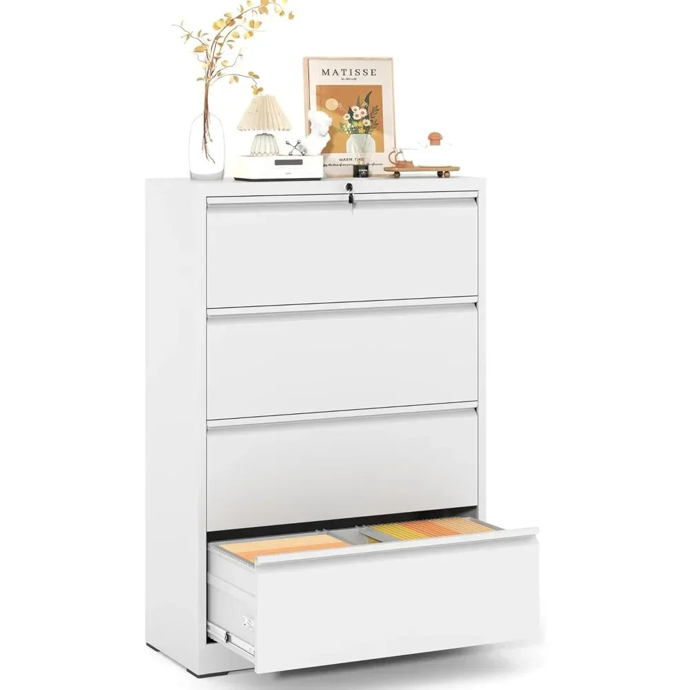 Metal Lateral File Cabinets with Lock,Storage Cabinets for Hanging Files Letter,4 Drawer Filing Cabinets for Home Office
