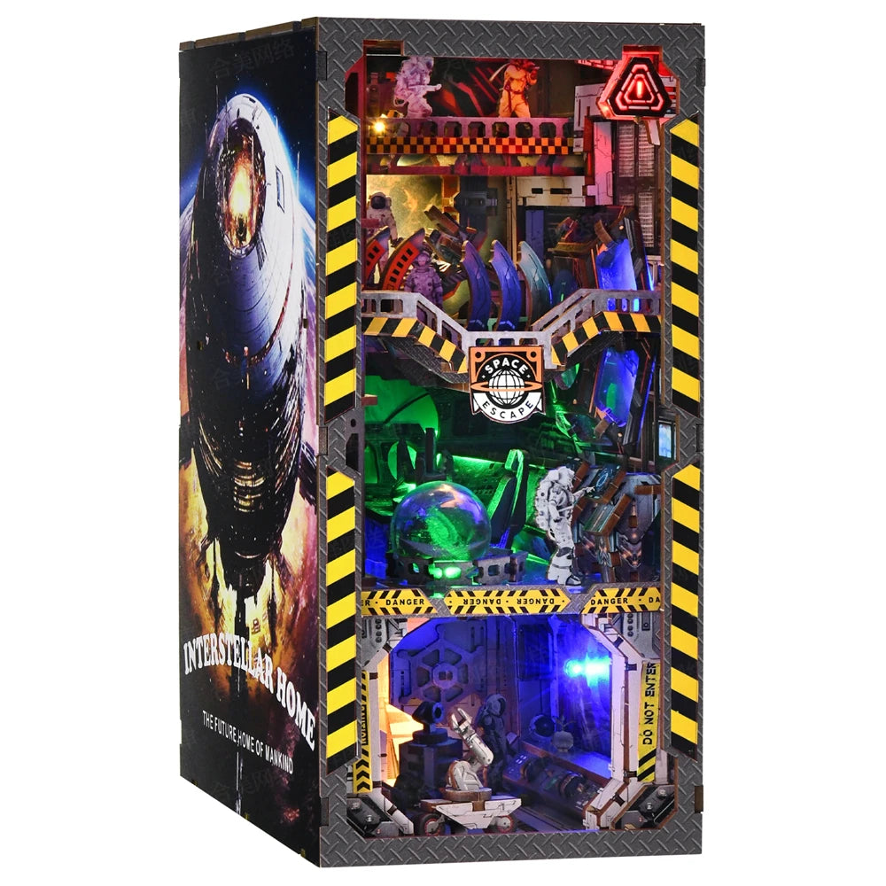 Book Nook Kit My Puppy Family DIY Wooden Puzzle Bookshelf Insert Decor Dollhouse Model Bookend Building Home Decoration Gifts