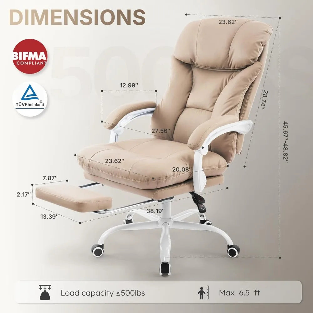 Office Chair,Executive Chair,Ergonomic Big and Tall Office Chairs 500lbs,Home Office Desk Chairs with Tilt Lock and Footrest