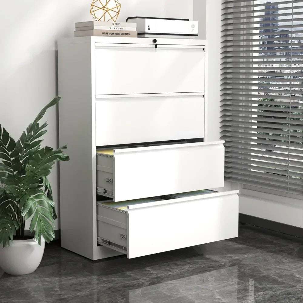 Metal Lateral File Cabinets with Lock,Storage Cabinets for Hanging Files Letter,4 Drawer Filing Cabinets for Home Office