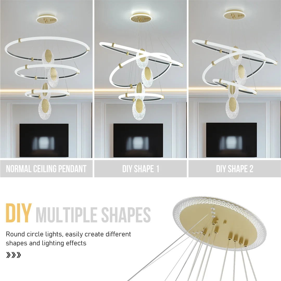 Vrygle LUVODI 3 Layer LED Ceiling Fixture Water Drop