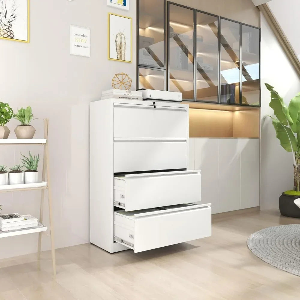 Metal Lateral File Cabinets with Lock,Storage Cabinets for Hanging Files Letter,4 Drawer Filing Cabinets for Home Office