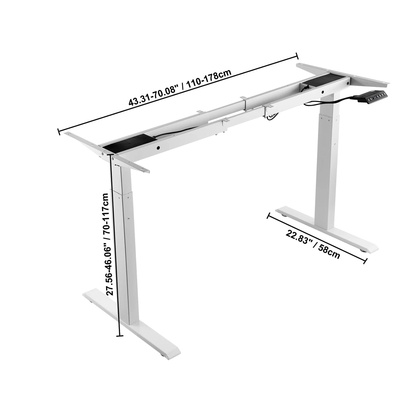 SucceBuy Standing Desk Frame  Electric Stand Up Computer Desk Legs Ergonomic DIY Workstation Base for Home and Office