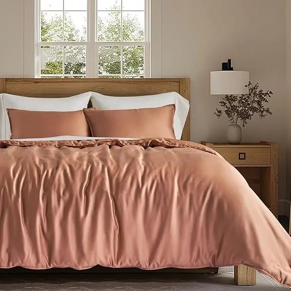 Cooling Duvet Cover Set 3 Piece Natural Eucalyptus Fiber