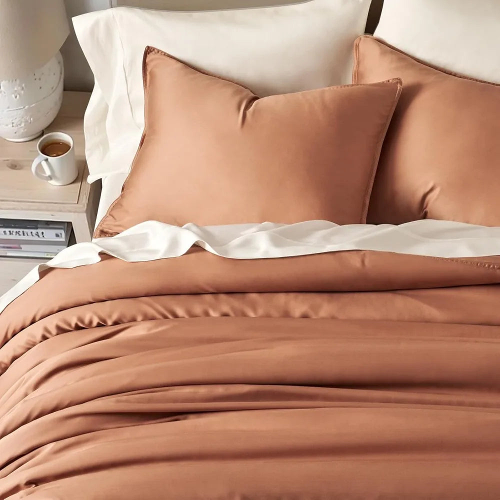 Cooling Duvet Cover Set 3 Piece Natural Eucalyptus Fiber