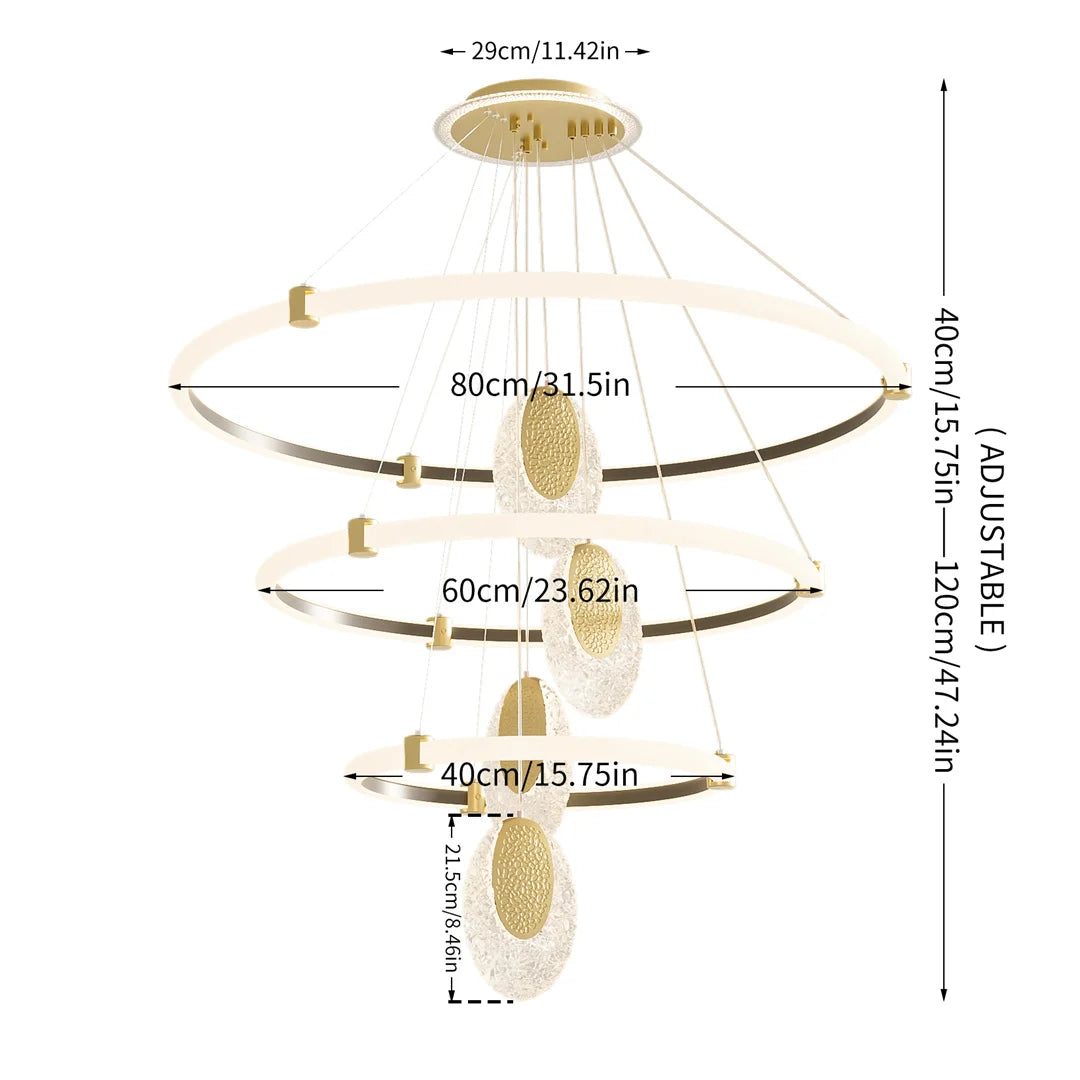 Vrygle LUVODI 3 Layer LED Ceiling Fixture Water Drop