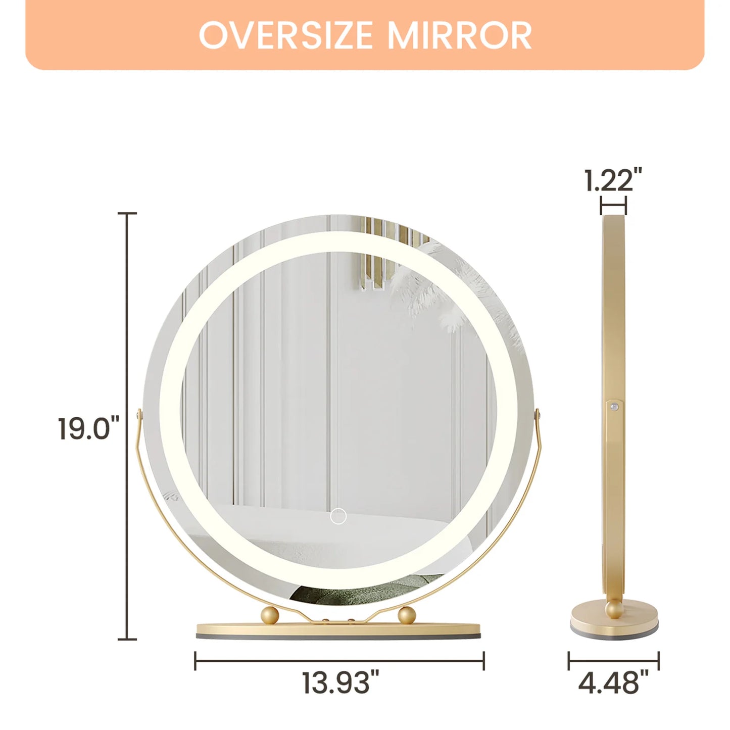 Round Vanity Mirror With LED Lights And Touch Control