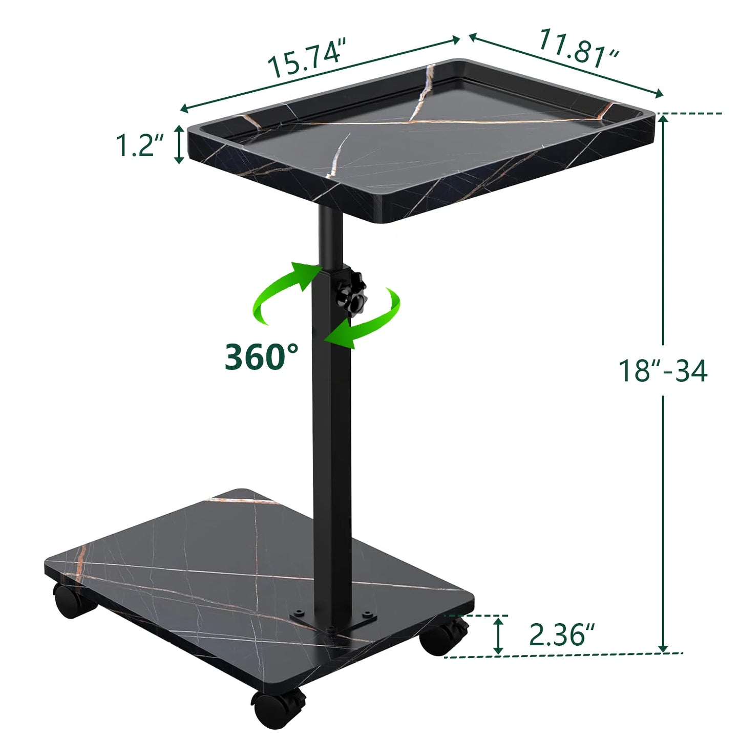 Wooden Sofa Corner Table C Shape Lifting Side Laptop Desk