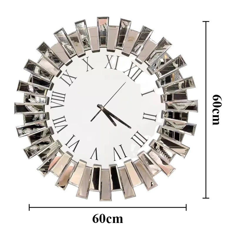 Slient Wall Clock Large Glass Wall Clock Modern Luxury Creative Hanging Clocks Living Room Aesthetic Decoration Accessories