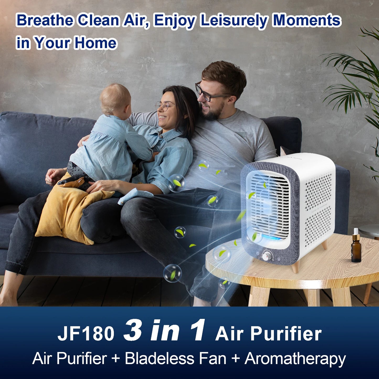 Jafanda Air Purifier Home Bedroom HEPA Activated Carbon