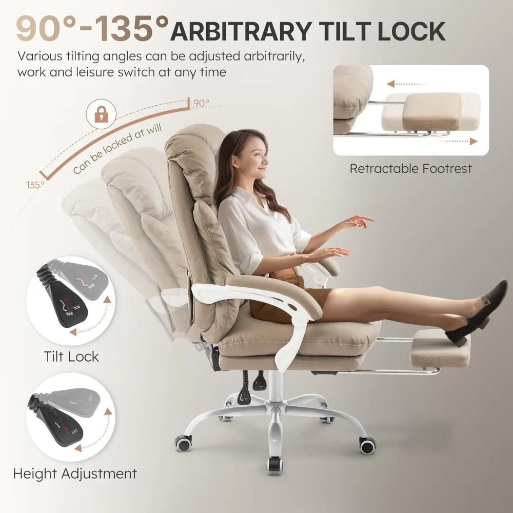 Office Chair,Executive Chair,Ergonomic Big and Tall Office Chairs 500lbs,Home Office Desk Chairs with Tilt Lock and Footrest