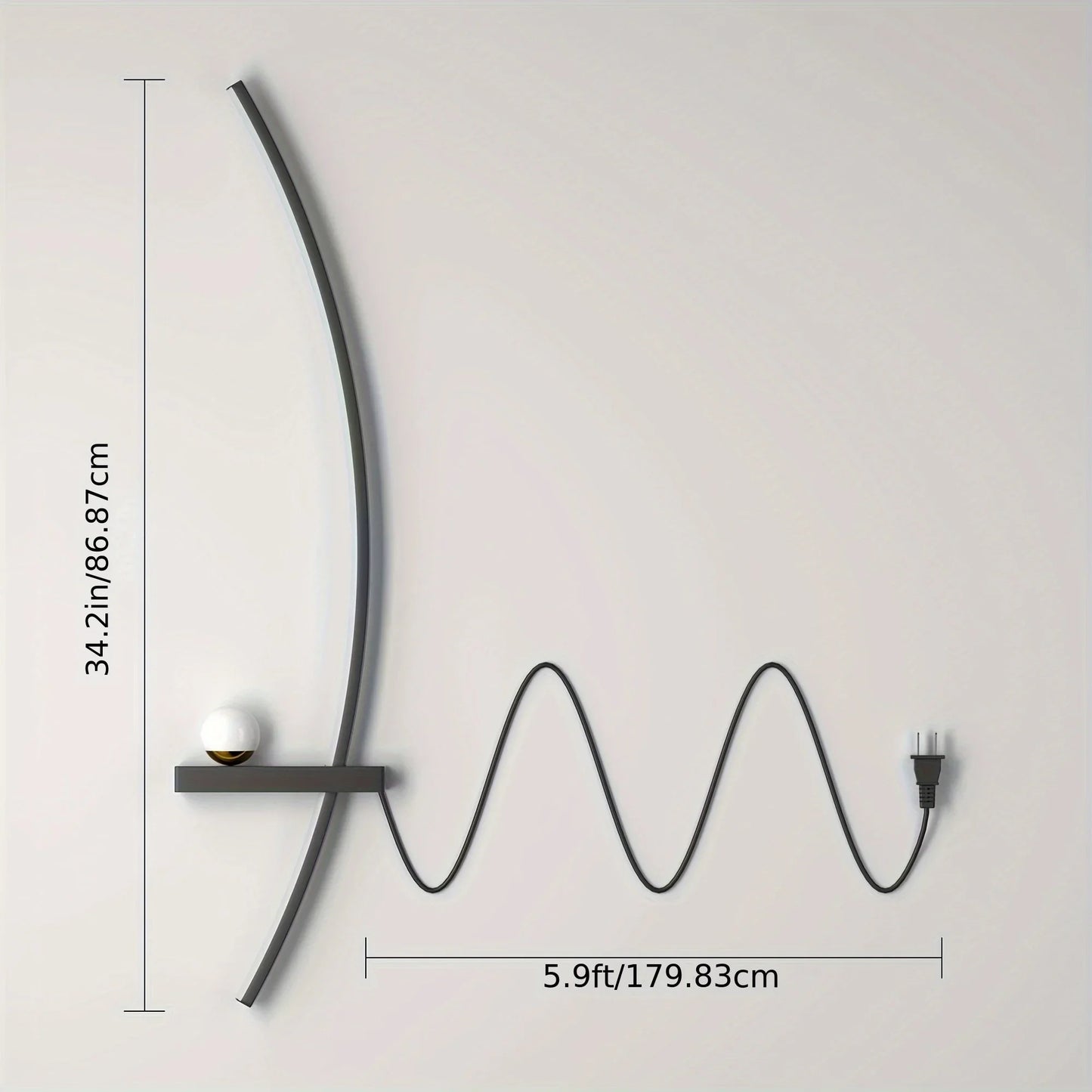 2 Pack Modern Arc LED Wall Sconce Set With Warm Glow